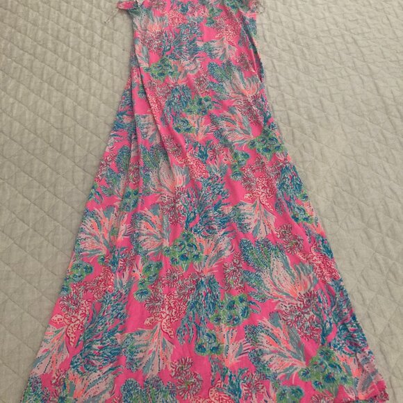 NWT Lilly Pulitzer Barbie Core Billie Maxi Dress Size Large in Prosecco Pink - Picture 4 of 10